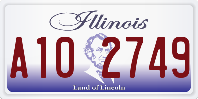 IL license plate A102749