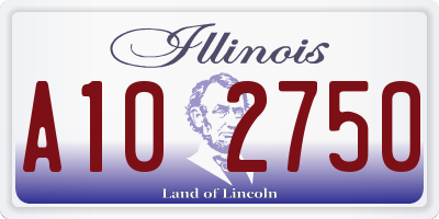 IL license plate A102750