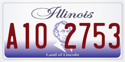IL license plate A102753