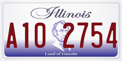 IL license plate A102754