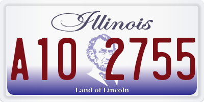 IL license plate A102755
