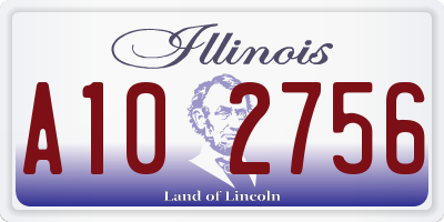 IL license plate A102756