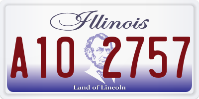 IL license plate A102757