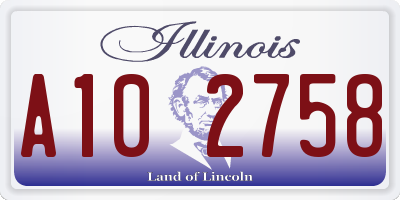 IL license plate A102758