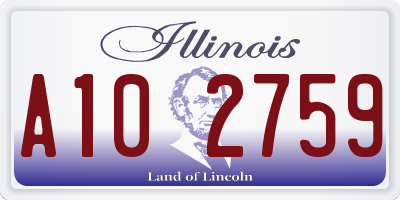 IL license plate A102759