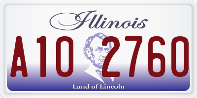 IL license plate A102760