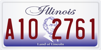 IL license plate A102761
