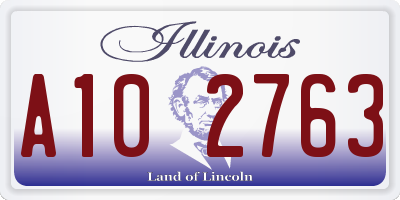 IL license plate A102763