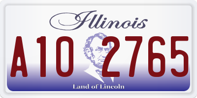 IL license plate A102765