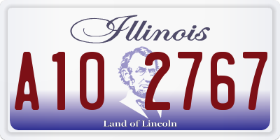 IL license plate A102767