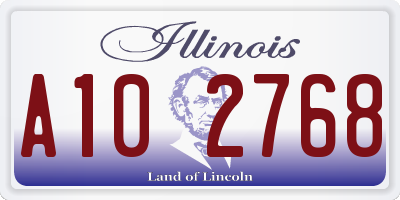 IL license plate A102768