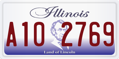 IL license plate A102769