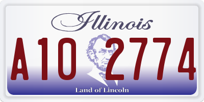 IL license plate A102774