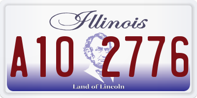 IL license plate A102776