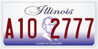 IL license plate A102777