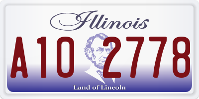 IL license plate A102778