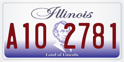 IL license plate A102781