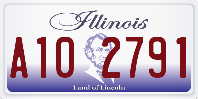 IL license plate A102791