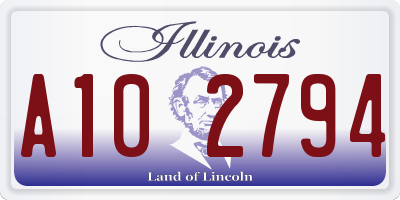 IL license plate A102794