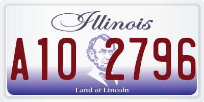 IL license plate A102796