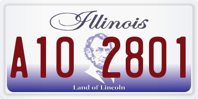 IL license plate A102801