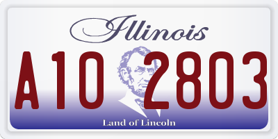 IL license plate A102803