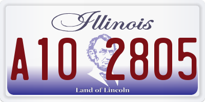 IL license plate A102805