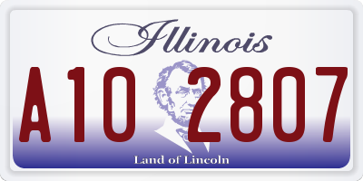 IL license plate A102807