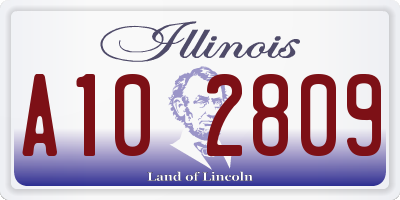 IL license plate A102809
