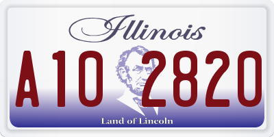 IL license plate A102820