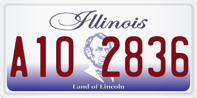 IL license plate A102836