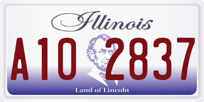 IL license plate A102837