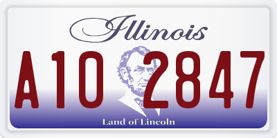 IL license plate A102847