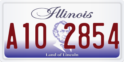 IL license plate A102854