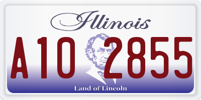 IL license plate A102855