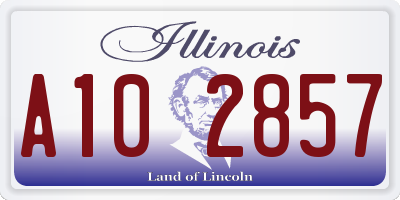 IL license plate A102857