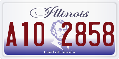 IL license plate A102858