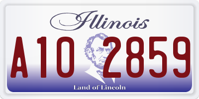 IL license plate A102859
