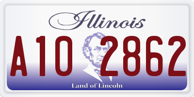 IL license plate A102862