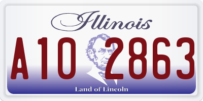 IL license plate A102863
