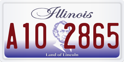 IL license plate A102865