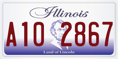 IL license plate A102867