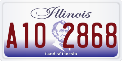 IL license plate A102868