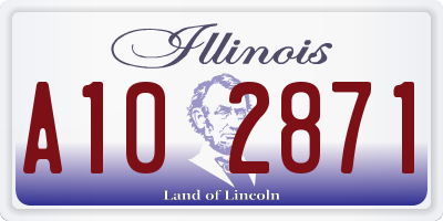 IL license plate A102871