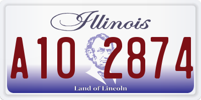 IL license plate A102874
