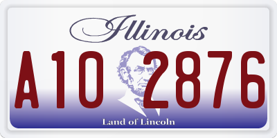 IL license plate A102876