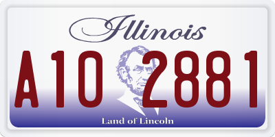 IL license plate A102881