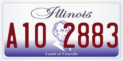 IL license plate A102883