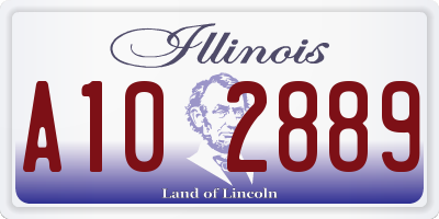 IL license plate A102889