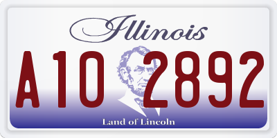 IL license plate A102892